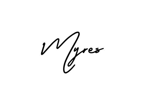 Design your own signature with our free online signature maker. With this signature software, you can create a handwritten (AmerikaSignatureDemo-Regular) signature for name Myres. Myres signature style 3 images and pictures png