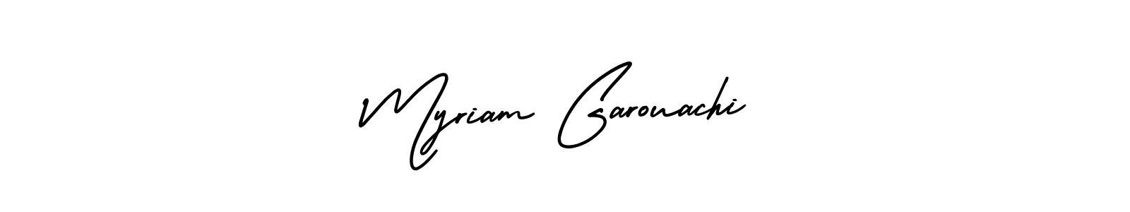 Myriam Garouachi stylish signature style. Best Handwritten Sign (AmerikaSignatureDemo-Regular) for my name. Handwritten Signature Collection Ideas for my name Myriam Garouachi. Myriam Garouachi signature style 3 images and pictures png