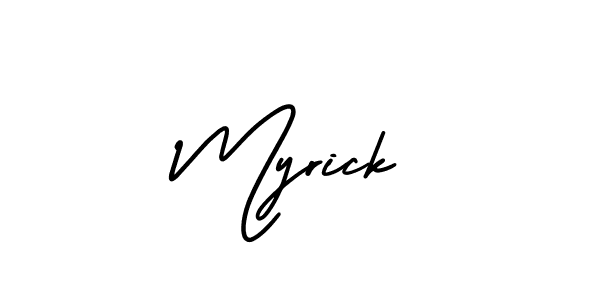 You should practise on your own different ways (AmerikaSignatureDemo-Regular) to write your name (Myrick) in signature. don't let someone else do it for you. Myrick signature style 3 images and pictures png