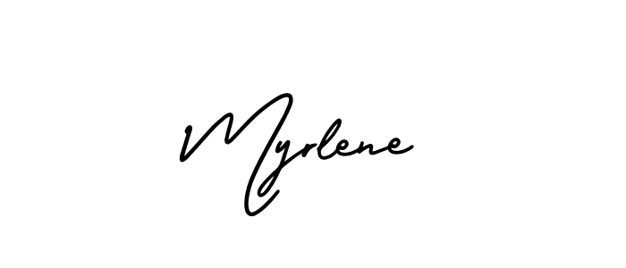 It looks lik you need a new signature style for name Myrlene. Design unique handwritten (AmerikaSignatureDemo-Regular) signature with our free signature maker in just a few clicks. Myrlene signature style 3 images and pictures png