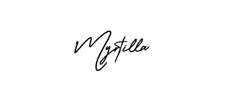 How to make Myrtilla name signature. Use AmerikaSignatureDemo-Regular style for creating short signs online. This is the latest handwritten sign. Myrtilla signature style 3 images and pictures png