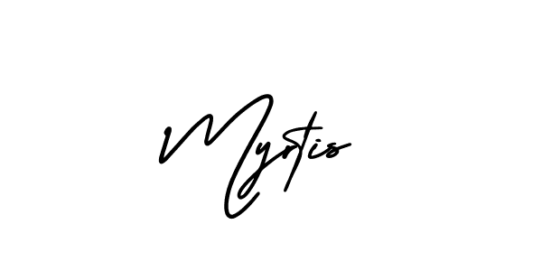 How to Draw Myrtis signature style? AmerikaSignatureDemo-Regular is a latest design signature styles for name Myrtis. Myrtis signature style 3 images and pictures png