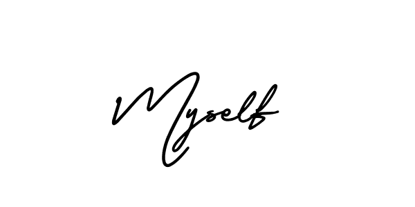 The best way (AmerikaSignatureDemo-Regular) to make a short signature is to pick only two or three words in your name. The name Myself include a total of six letters. For converting this name. Myself signature style 3 images and pictures png