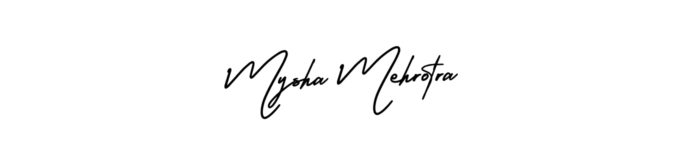 This is the best signature style for the Mysha Mehrotra name. Also you like these signature font (AmerikaSignatureDemo-Regular). Mix name signature. Mysha Mehrotra signature style 3 images and pictures png