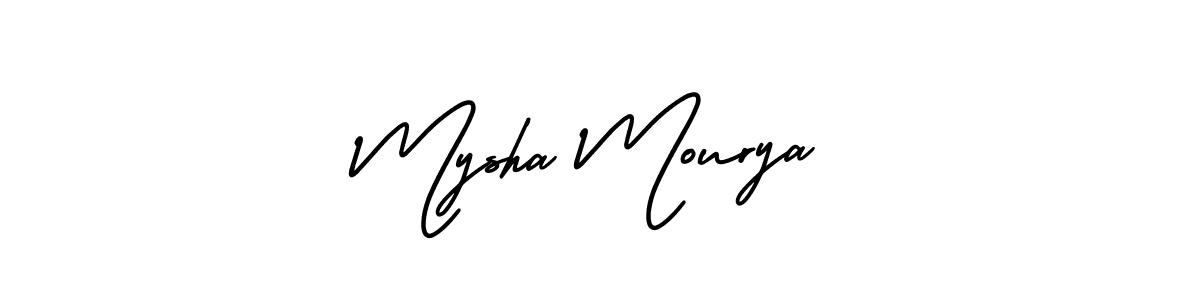 It looks lik you need a new signature style for name Mysha Mourya. Design unique handwritten (AmerikaSignatureDemo-Regular) signature with our free signature maker in just a few clicks. Mysha Mourya signature style 3 images and pictures png