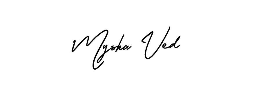 Make a beautiful signature design for name Mysha Ved. With this signature (AmerikaSignatureDemo-Regular) style, you can create a handwritten signature for free. Mysha Ved signature style 3 images and pictures png