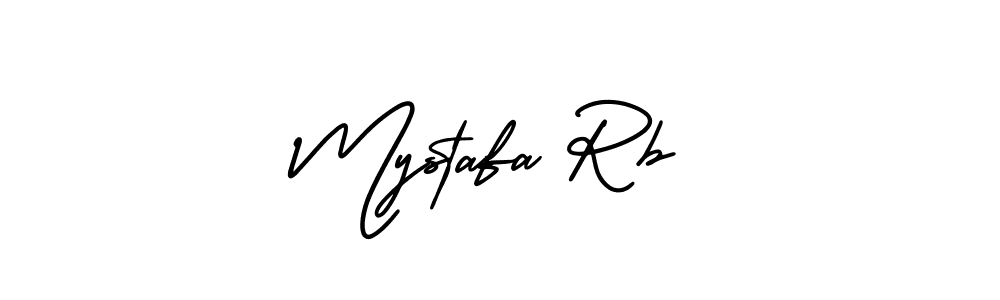 How to make Mystafa Rb name signature. Use AmerikaSignatureDemo-Regular style for creating short signs online. This is the latest handwritten sign. Mystafa Rb signature style 3 images and pictures png