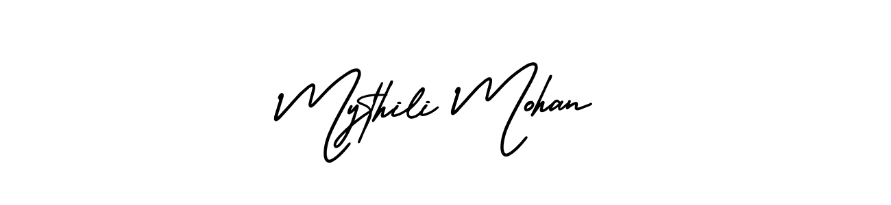 How to make Mythili Mohan signature? AmerikaSignatureDemo-Regular is a professional autograph style. Create handwritten signature for Mythili Mohan name. Mythili Mohan signature style 3 images and pictures png