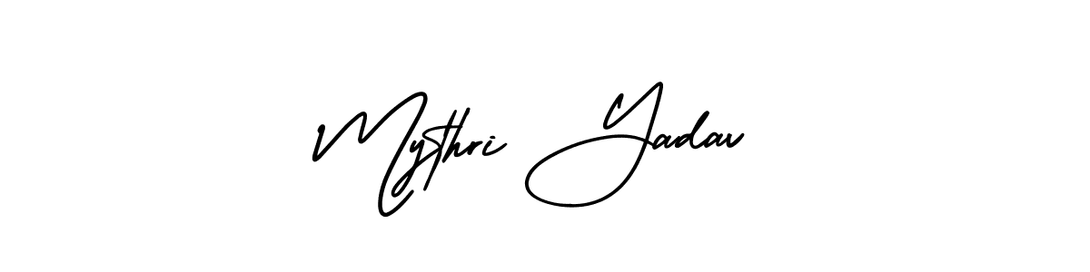 Make a beautiful signature design for name Mythri Yadav. With this signature (AmerikaSignatureDemo-Regular) style, you can create a handwritten signature for free. Mythri Yadav signature style 3 images and pictures png