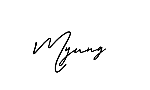 Myung stylish signature style. Best Handwritten Sign (AmerikaSignatureDemo-Regular) for my name. Handwritten Signature Collection Ideas for my name Myung. Myung signature style 3 images and pictures png