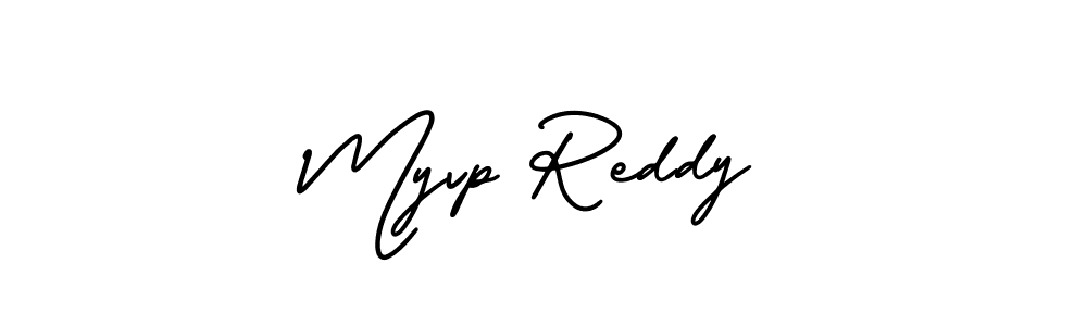 You should practise on your own different ways (AmerikaSignatureDemo-Regular) to write your name (Myvp Reddy) in signature. don't let someone else do it for you. Myvp Reddy signature style 3 images and pictures png