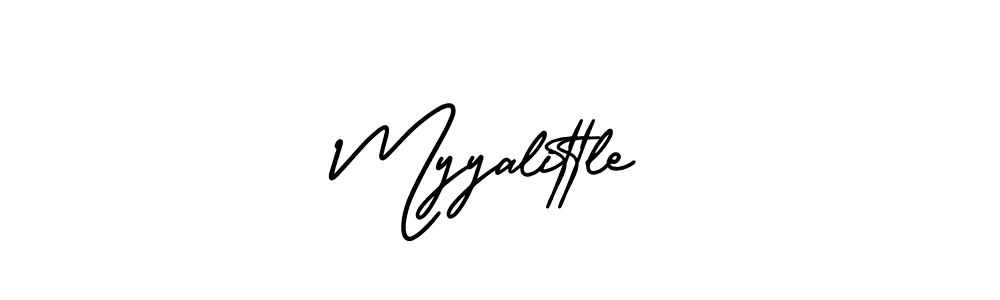 The best way (AmerikaSignatureDemo-Regular) to make a short signature is to pick only two or three words in your name. The name Myyalittle include a total of six letters. For converting this name. Myyalittle signature style 3 images and pictures png