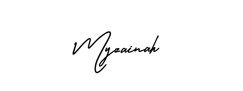 Myzainah stylish signature style. Best Handwritten Sign (AmerikaSignatureDemo-Regular) for my name. Handwritten Signature Collection Ideas for my name Myzainah. Myzainah signature style 3 images and pictures png