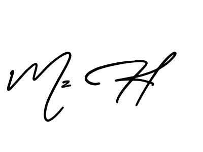 Design your own signature with our free online signature maker. With this signature software, you can create a handwritten (AmerikaSignatureDemo-Regular) signature for name Mz H. Mz H signature style 3 images and pictures png