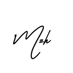 Make a beautiful signature design for name Mzh. With this signature (AmerikaSignatureDemo-Regular) style, you can create a handwritten signature for free. Mzh signature style 3 images and pictures png