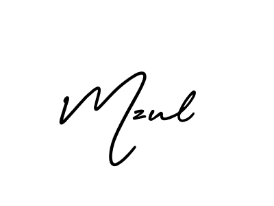 Mzul stylish signature style. Best Handwritten Sign (AmerikaSignatureDemo-Regular) for my name. Handwritten Signature Collection Ideas for my name Mzul. Mzul signature style 3 images and pictures png