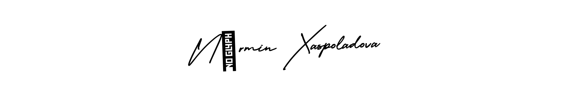 Nərmin Xaspoladova stylish signature style. Best Handwritten Sign (AmerikaSignatureDemo-Regular) for my name. Handwritten Signature Collection Ideas for my name Nərmin Xaspoladova. Nərmin Xaspoladova signature style 3 images and pictures png