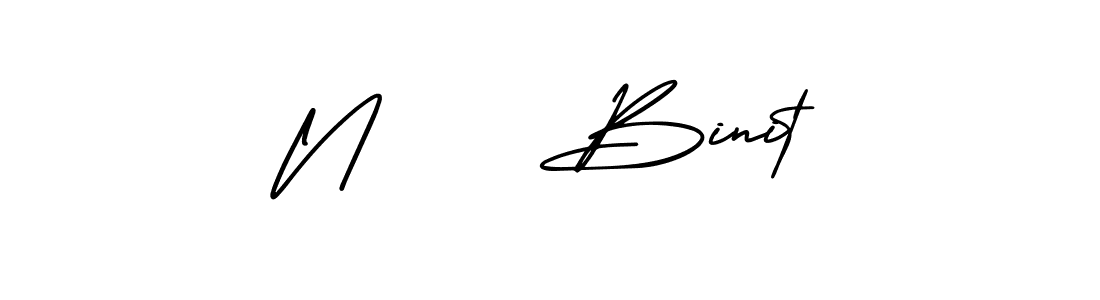 Use a signature maker to create a handwritten signature online. With this signature software, you can design (AmerikaSignatureDemo-Regular) your own signature for name N     Binit. N     Binit signature style 3 images and pictures png
