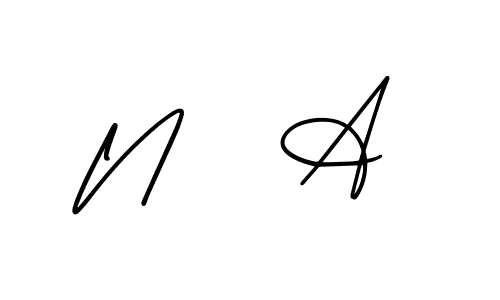 Create a beautiful signature design for name N   A. With this signature (AmerikaSignatureDemo-Regular) fonts, you can make a handwritten signature for free. N   A signature style 3 images and pictures png