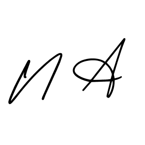 The best way (AmerikaSignatureDemo-Regular) to make a short signature is to pick only two or three words in your name. The name N A include a total of six letters. For converting this name. N A signature style 3 images and pictures png