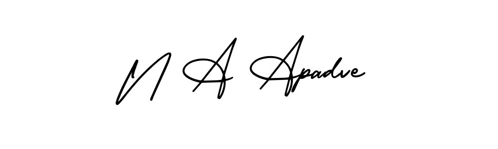 The best way (AmerikaSignatureDemo-Regular) to make a short signature is to pick only two or three words in your name. The name N A Apadve include a total of six letters. For converting this name. N A Apadve signature style 3 images and pictures png