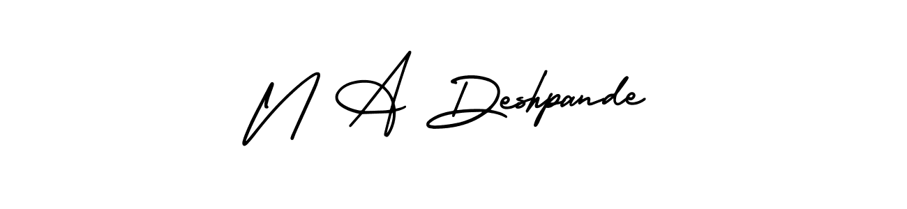 This is the best signature style for the N A Deshpande name. Also you like these signature font (AmerikaSignatureDemo-Regular). Mix name signature. N A Deshpande signature style 3 images and pictures png