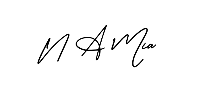 How to Draw N A Mia signature style? AmerikaSignatureDemo-Regular is a latest design signature styles for name N A Mia. N A Mia signature style 3 images and pictures png