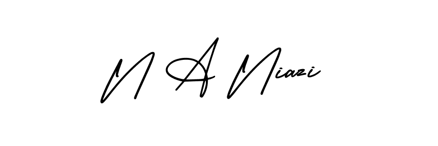 AmerikaSignatureDemo-Regular is a professional signature style that is perfect for those who want to add a touch of class to their signature. It is also a great choice for those who want to make their signature more unique. Get N A Niazi name to fancy signature for free. N A Niazi signature style 3 images and pictures png