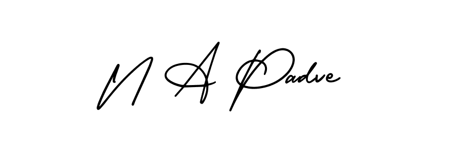 Create a beautiful signature design for name N A Padve. With this signature (AmerikaSignatureDemo-Regular) fonts, you can make a handwritten signature for free. N A Padve signature style 3 images and pictures png