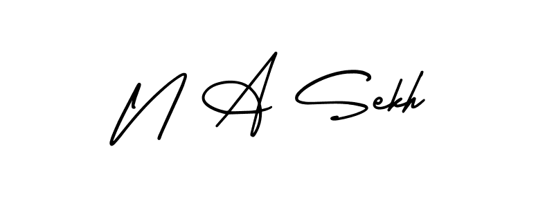 Make a beautiful signature design for name N A Sekh. With this signature (AmerikaSignatureDemo-Regular) style, you can create a handwritten signature for free. N A Sekh signature style 3 images and pictures png