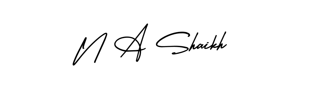 Make a beautiful signature design for name N A Shaikh. With this signature (AmerikaSignatureDemo-Regular) style, you can create a handwritten signature for free. N A Shaikh signature style 3 images and pictures png