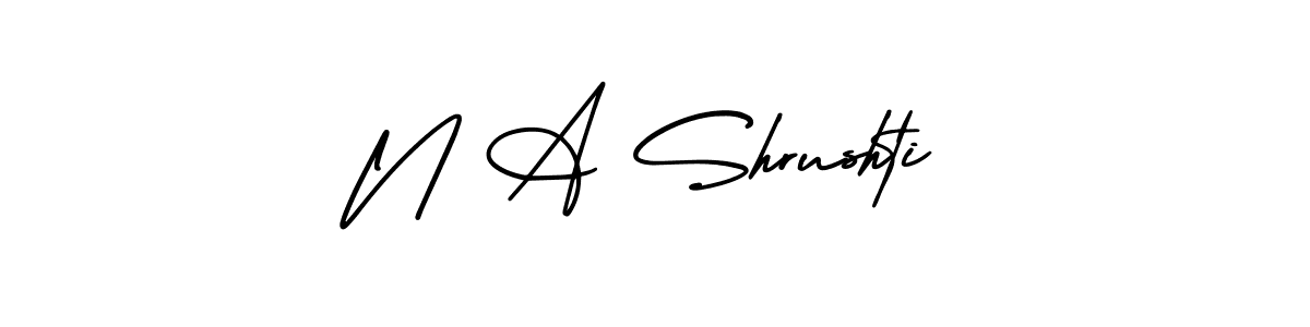 Use a signature maker to create a handwritten signature online. With this signature software, you can design (AmerikaSignatureDemo-Regular) your own signature for name N A Shrushti. N A Shrushti signature style 3 images and pictures png