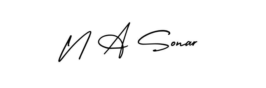 N A Sonar stylish signature style. Best Handwritten Sign (AmerikaSignatureDemo-Regular) for my name. Handwritten Signature Collection Ideas for my name N A Sonar. N A Sonar signature style 3 images and pictures png