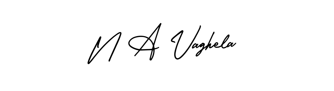 The best way (AmerikaSignatureDemo-Regular) to make a short signature is to pick only two or three words in your name. The name N A Vaghela include a total of six letters. For converting this name. N A Vaghela signature style 3 images and pictures png