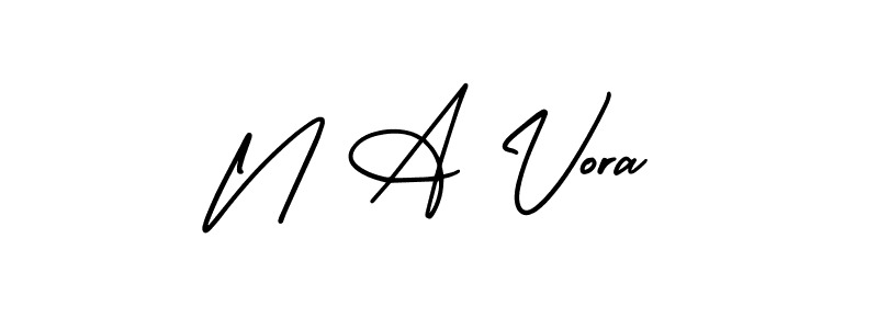 AmerikaSignatureDemo-Regular is a professional signature style that is perfect for those who want to add a touch of class to their signature. It is also a great choice for those who want to make their signature more unique. Get N A Vora name to fancy signature for free. N A Vora signature style 3 images and pictures png
