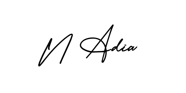 Create a beautiful signature design for name N Adia. With this signature (AmerikaSignatureDemo-Regular) fonts, you can make a handwritten signature for free. N Adia signature style 3 images and pictures png