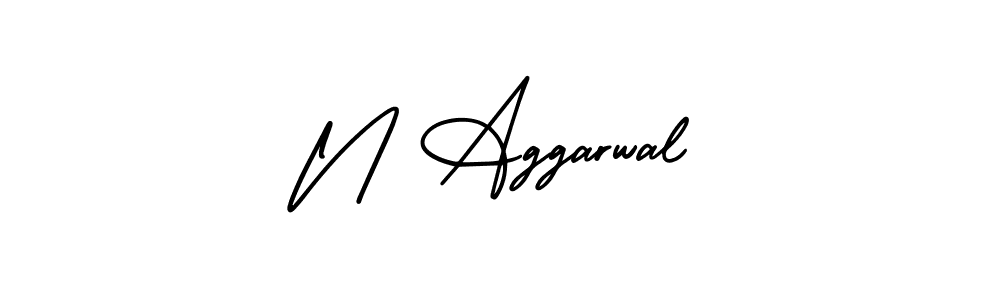 The best way (AmerikaSignatureDemo-Regular) to make a short signature is to pick only two or three words in your name. The name N Aggarwal include a total of six letters. For converting this name. N Aggarwal signature style 3 images and pictures png