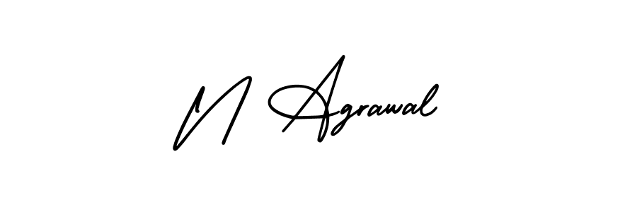 Design your own signature with our free online signature maker. With this signature software, you can create a handwritten (AmerikaSignatureDemo-Regular) signature for name N Agrawal. N Agrawal signature style 3 images and pictures png