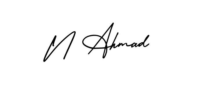 Make a beautiful signature design for name N Ahmad. Use this online signature maker to create a handwritten signature for free. N Ahmad signature style 3 images and pictures png