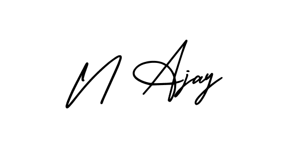 Design your own signature with our free online signature maker. With this signature software, you can create a handwritten (AmerikaSignatureDemo-Regular) signature for name N Ajay. N Ajay signature style 3 images and pictures png