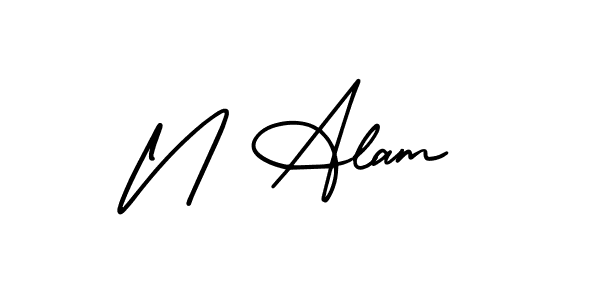 Similarly AmerikaSignatureDemo-Regular is the best handwritten signature design. Signature creator online .You can use it as an online autograph creator for name N Alam. N Alam signature style 3 images and pictures png