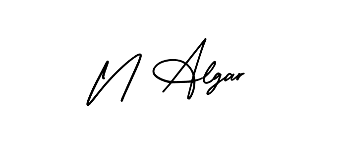 Use a signature maker to create a handwritten signature online. With this signature software, you can design (AmerikaSignatureDemo-Regular) your own signature for name N Algar. N Algar signature style 3 images and pictures png