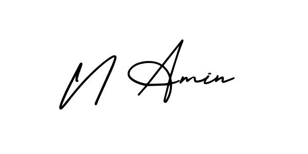 Use a signature maker to create a handwritten signature online. With this signature software, you can design (AmerikaSignatureDemo-Regular) your own signature for name N Amin. N Amin signature style 3 images and pictures png