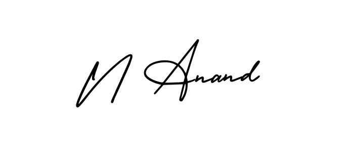 Design your own signature with our free online signature maker. With this signature software, you can create a handwritten (AmerikaSignatureDemo-Regular) signature for name N Anand. N Anand signature style 3 images and pictures png