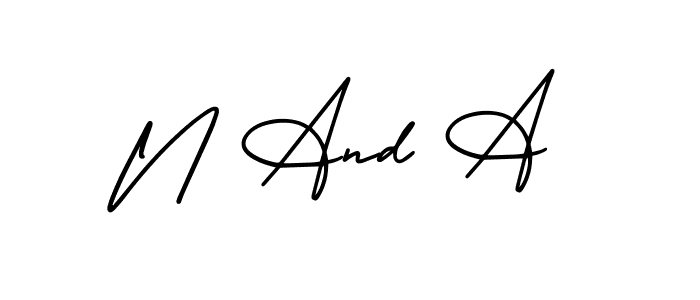 if you are searching for the best signature style for your name N And A. so please give up your signature search. here we have designed multiple signature styles  using AmerikaSignatureDemo-Regular. N And A signature style 3 images and pictures png