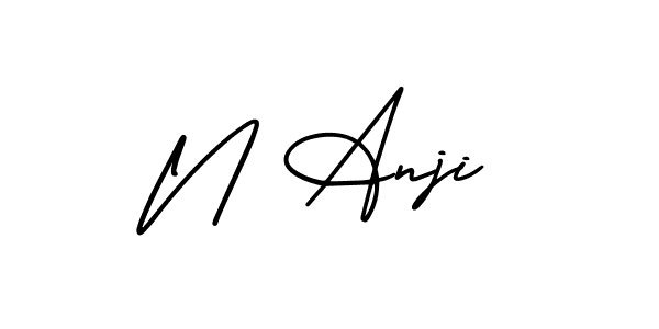 Design your own signature with our free online signature maker. With this signature software, you can create a handwritten (AmerikaSignatureDemo-Regular) signature for name N Anji. N Anji signature style 3 images and pictures png