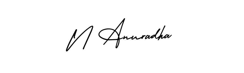 Create a beautiful signature design for name N Anuradha. With this signature (AmerikaSignatureDemo-Regular) fonts, you can make a handwritten signature for free. N Anuradha signature style 3 images and pictures png
