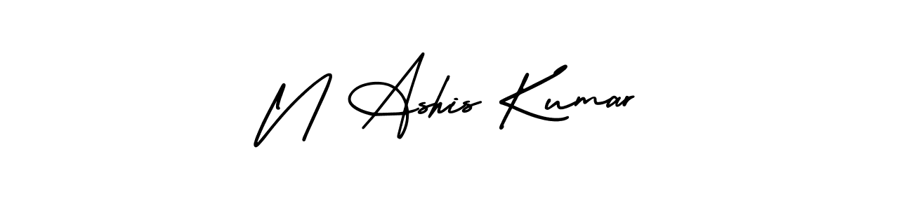 N Ashis Kumar stylish signature style. Best Handwritten Sign (AmerikaSignatureDemo-Regular) for my name. Handwritten Signature Collection Ideas for my name N Ashis Kumar. N Ashis Kumar signature style 3 images and pictures png