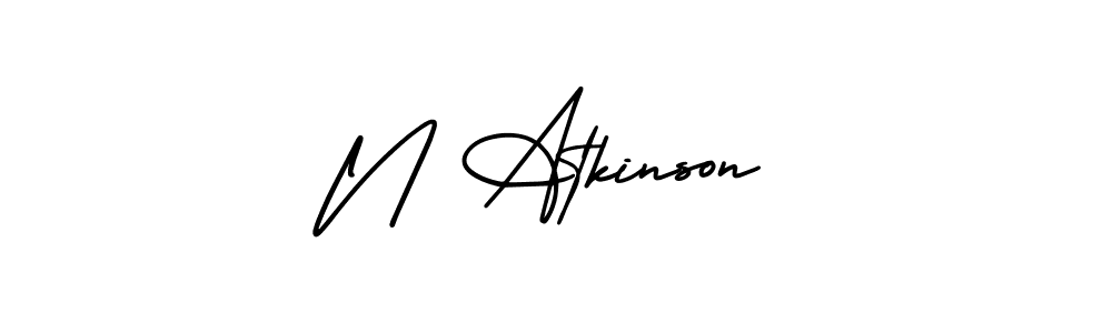 Design your own signature with our free online signature maker. With this signature software, you can create a handwritten (AmerikaSignatureDemo-Regular) signature for name N Atkinson. N Atkinson signature style 3 images and pictures png