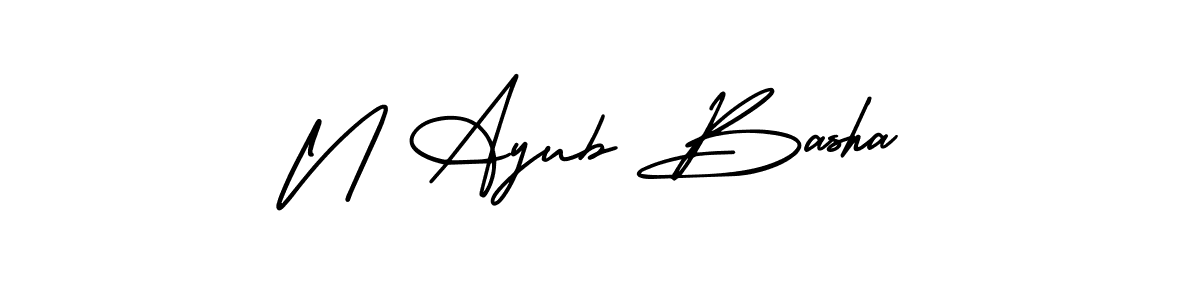 It looks lik you need a new signature style for name N Ayub Basha. Design unique handwritten (AmerikaSignatureDemo-Regular) signature with our free signature maker in just a few clicks. N Ayub Basha signature style 3 images and pictures png